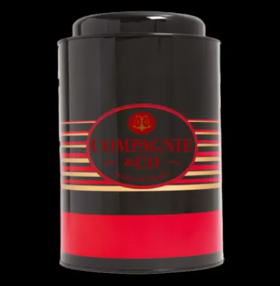 Fashion Compagnie & Co Empty 1Kg Tea Metal Tin (Black/Red)