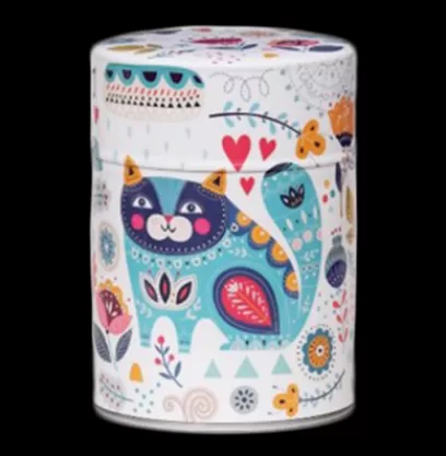 Clearance Compagnie & Co Tea storage canister Cat Flowers